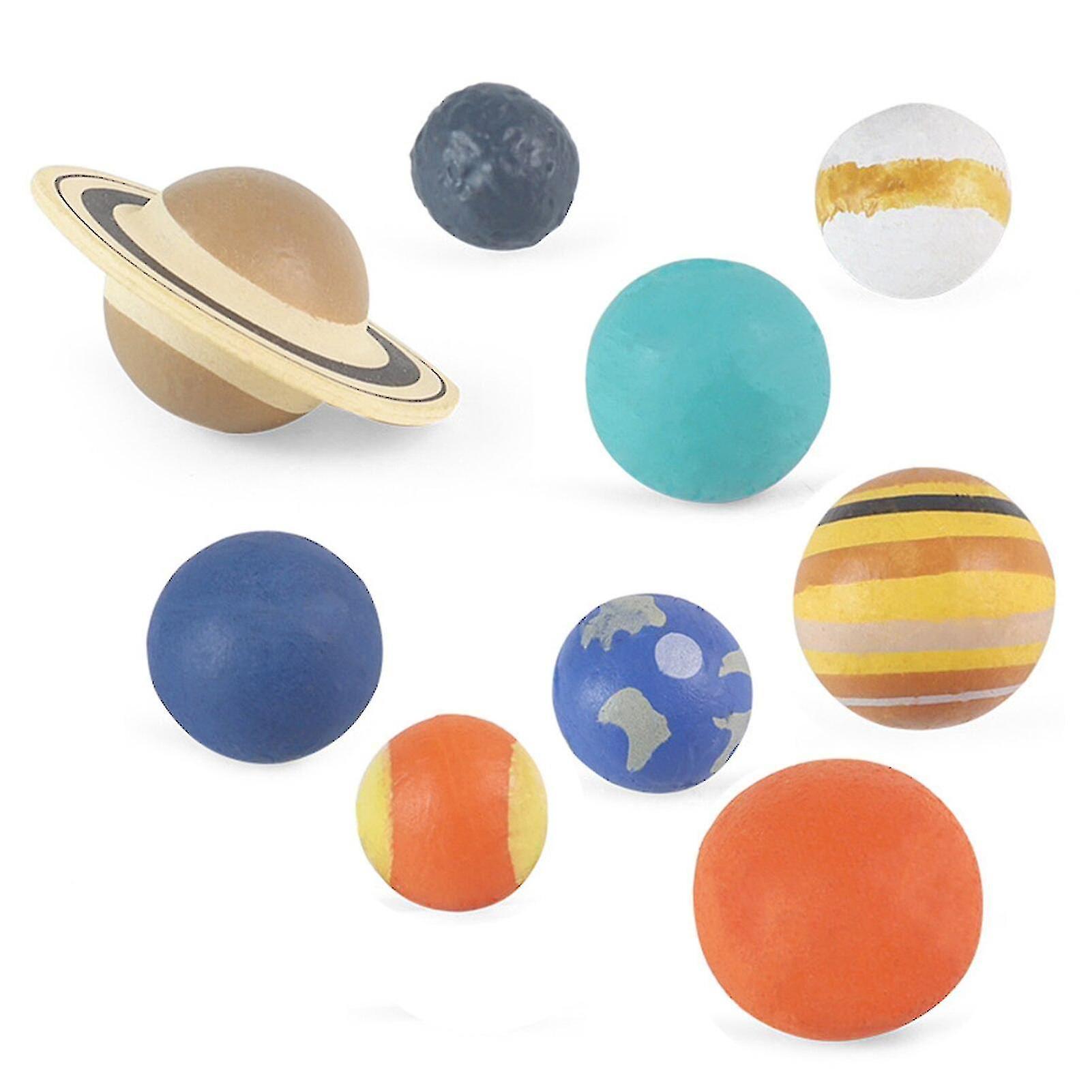 9 Pieces Simulation Solar System Plastic Cosmic Planetary System Universe Model Doll Educational Material Science Educational Toys