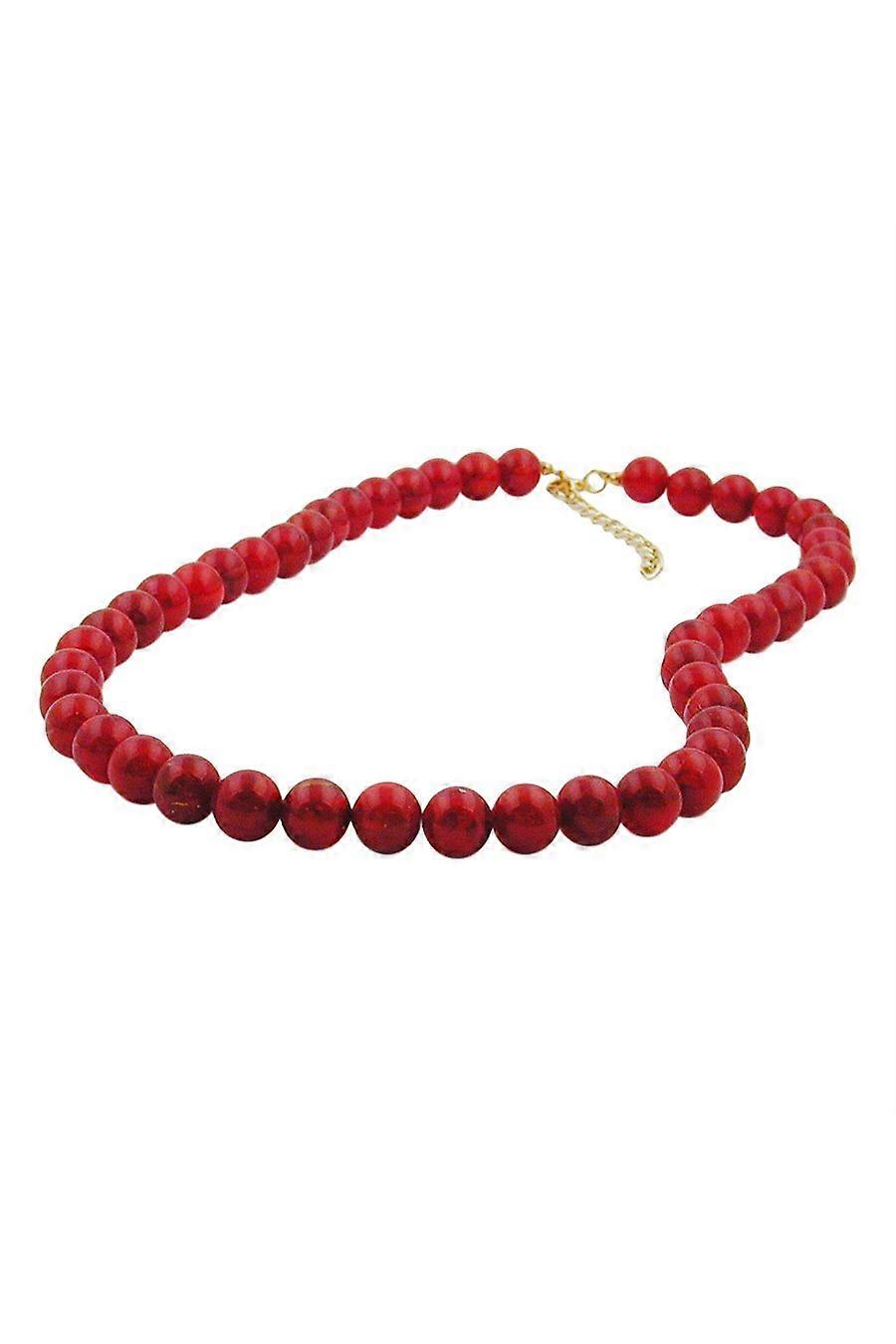 Necklace Beads 10mm Raspberry-red - Gl05964