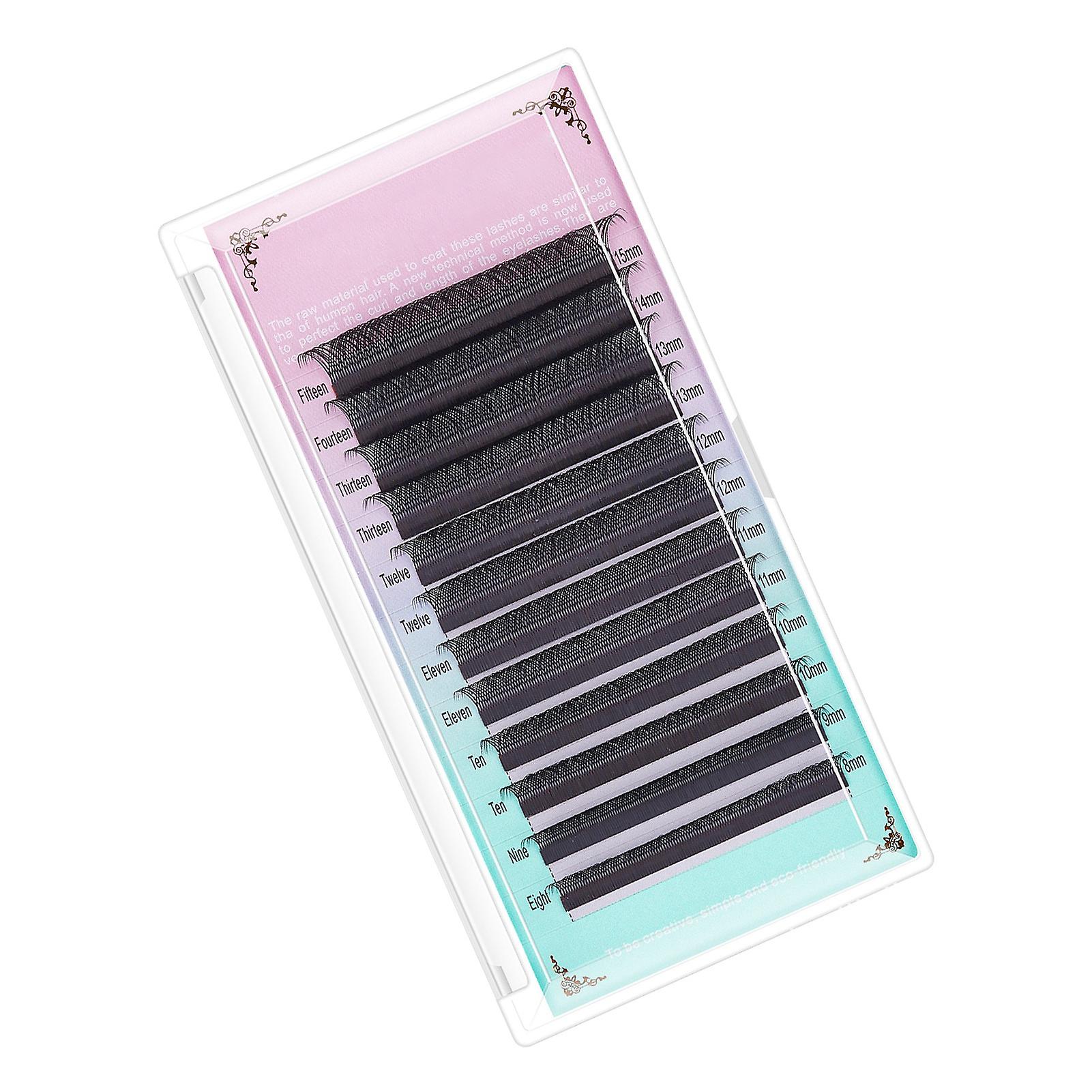 Ögonfransförlängning 8-15 Blandad Fluffig Mjuk Ljus 12 Rader Lösögonfransar Kluster För Smink Svart 0.07C 8-15mm Blandad
