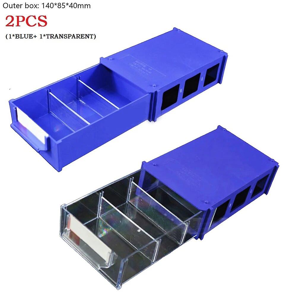 2pcs Drawer Type Hardware Tool Storage Box Stackable Plastic Craft Parts Boxes Components Screws Tool Box~2733