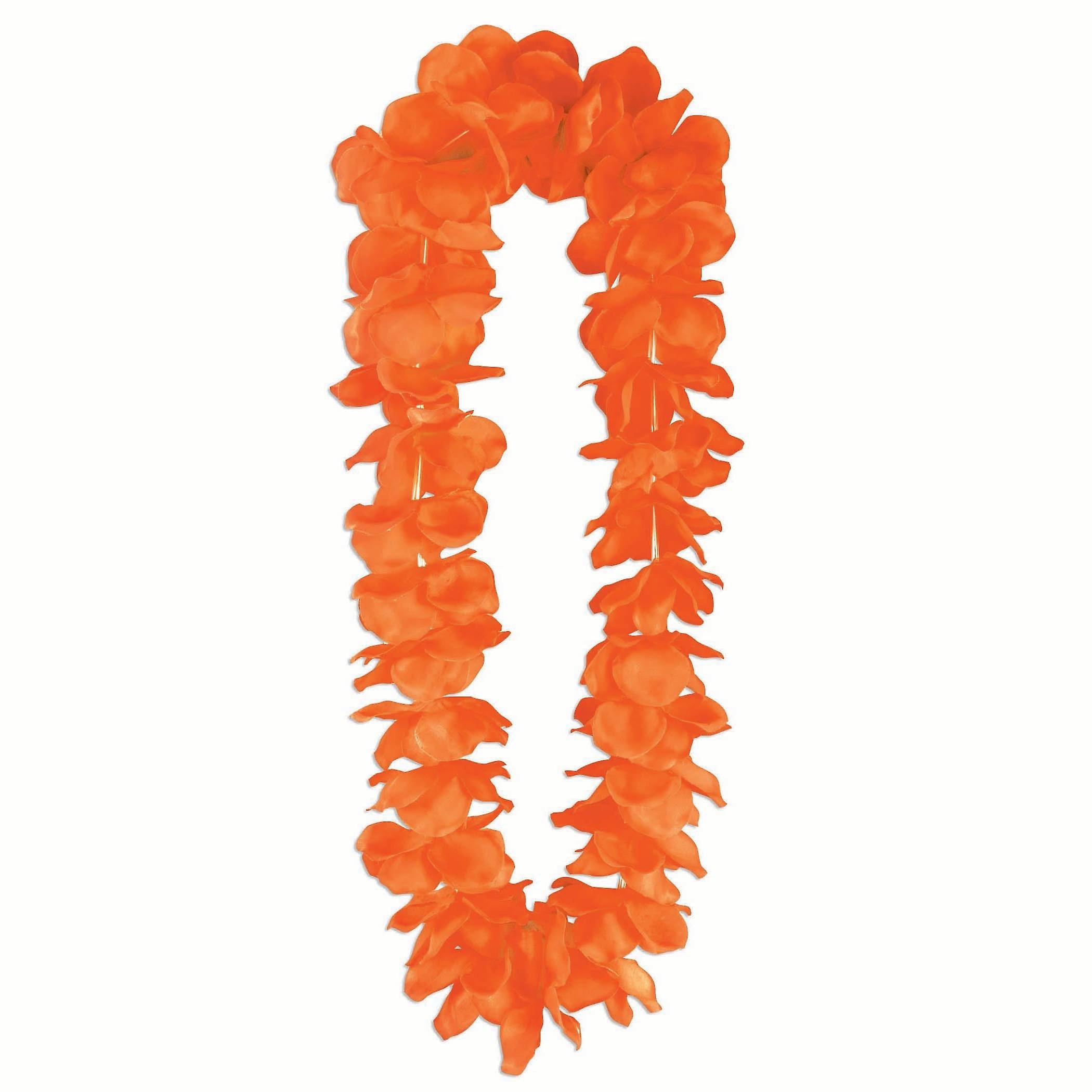 Lei Fluorescent Orange Large Petals X80102