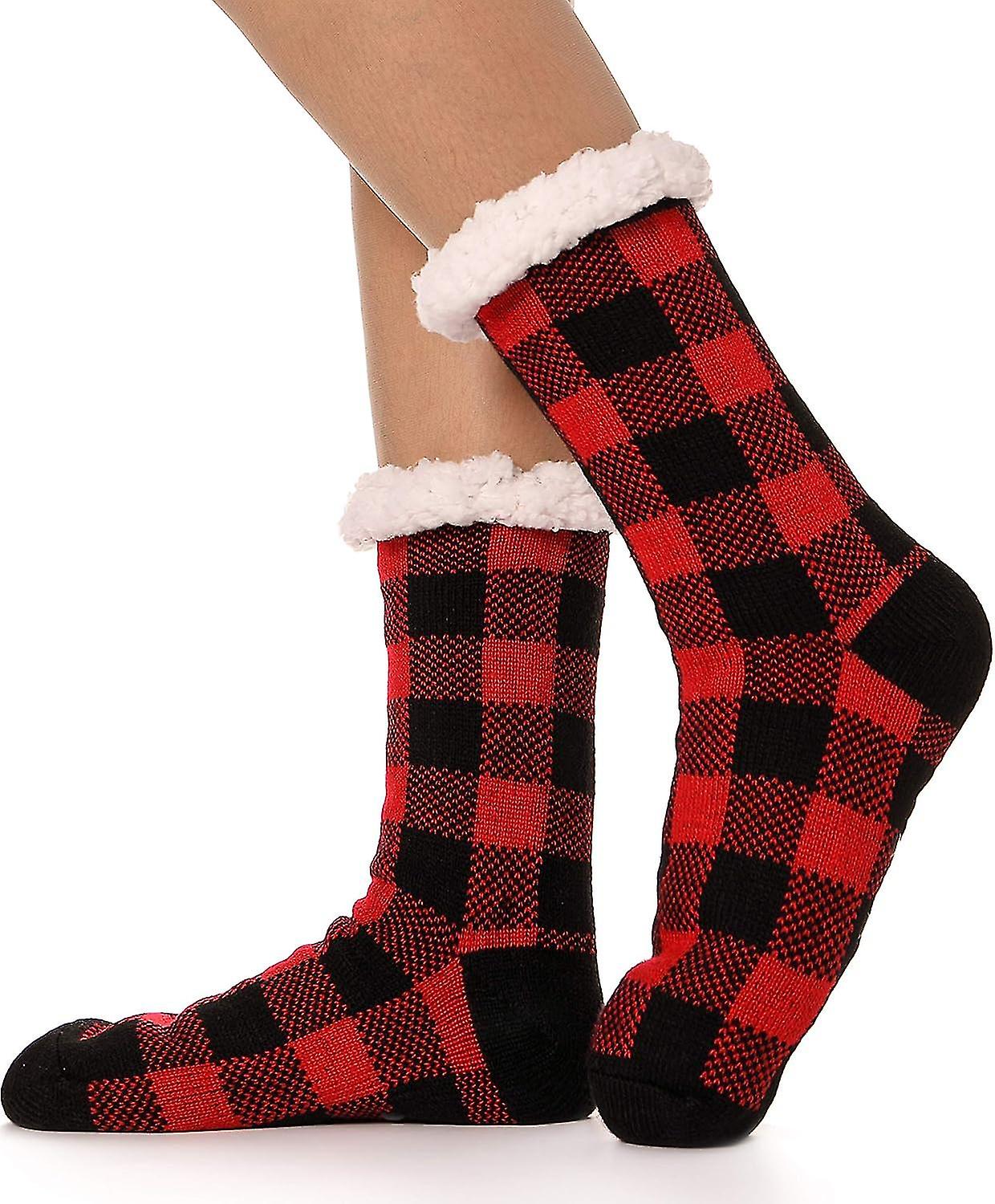 Women's Fluffy Grips Slipper Socks - Non-slip Stocking Stuffers