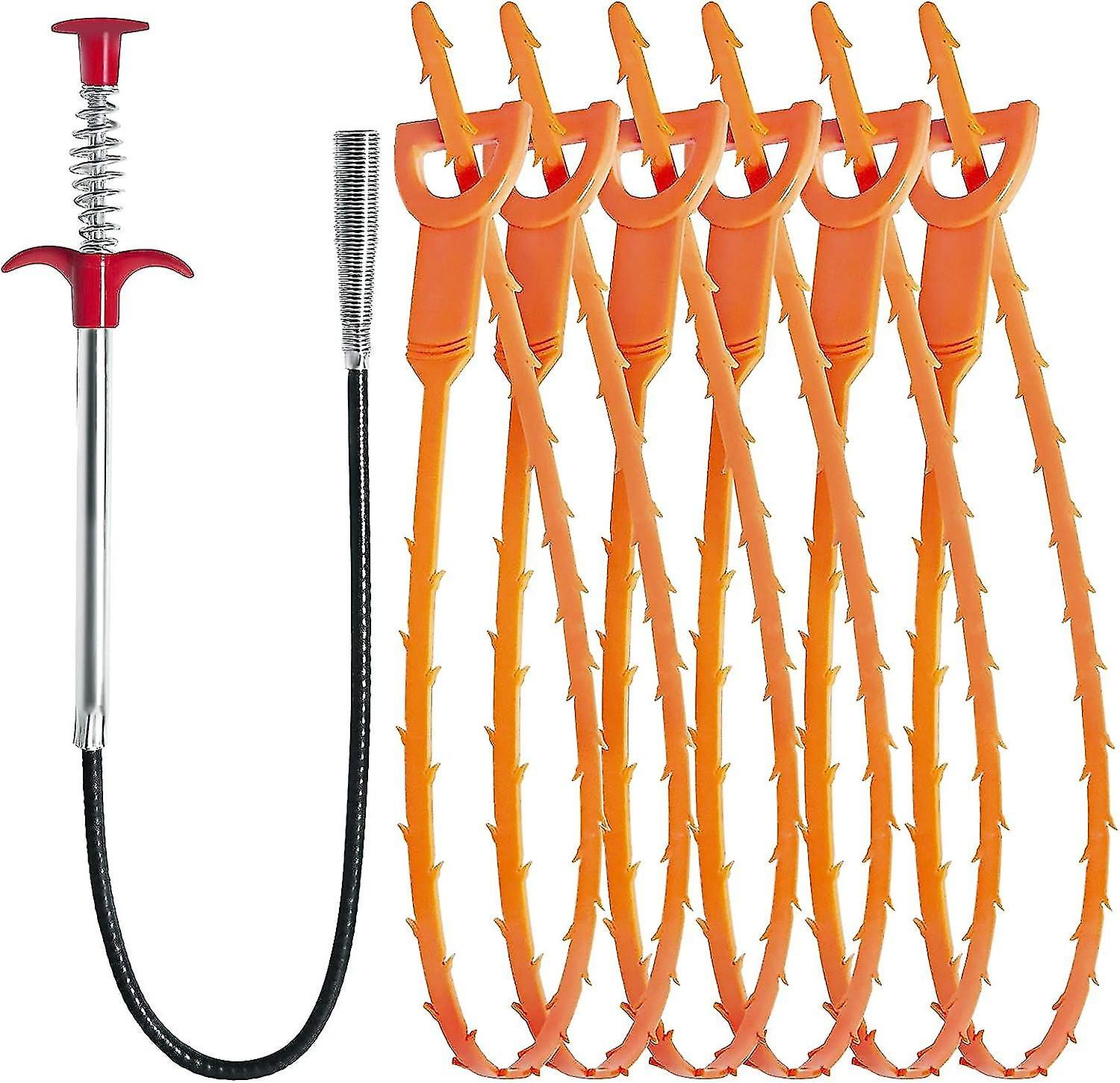 6-in-1 Sink Snake Drain Clog Remover Cleaning Tools