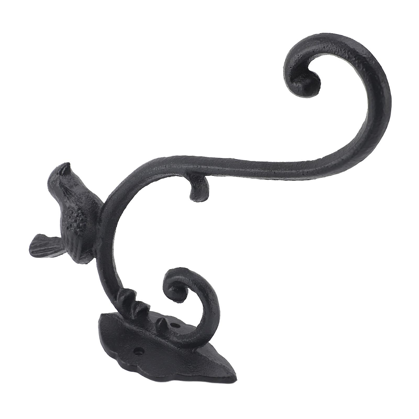 Plant Hanger Iron Outdoor Hanging Bracket Wall Hook for Bird Feeder Lantern Wind Chime Flower Basket Black