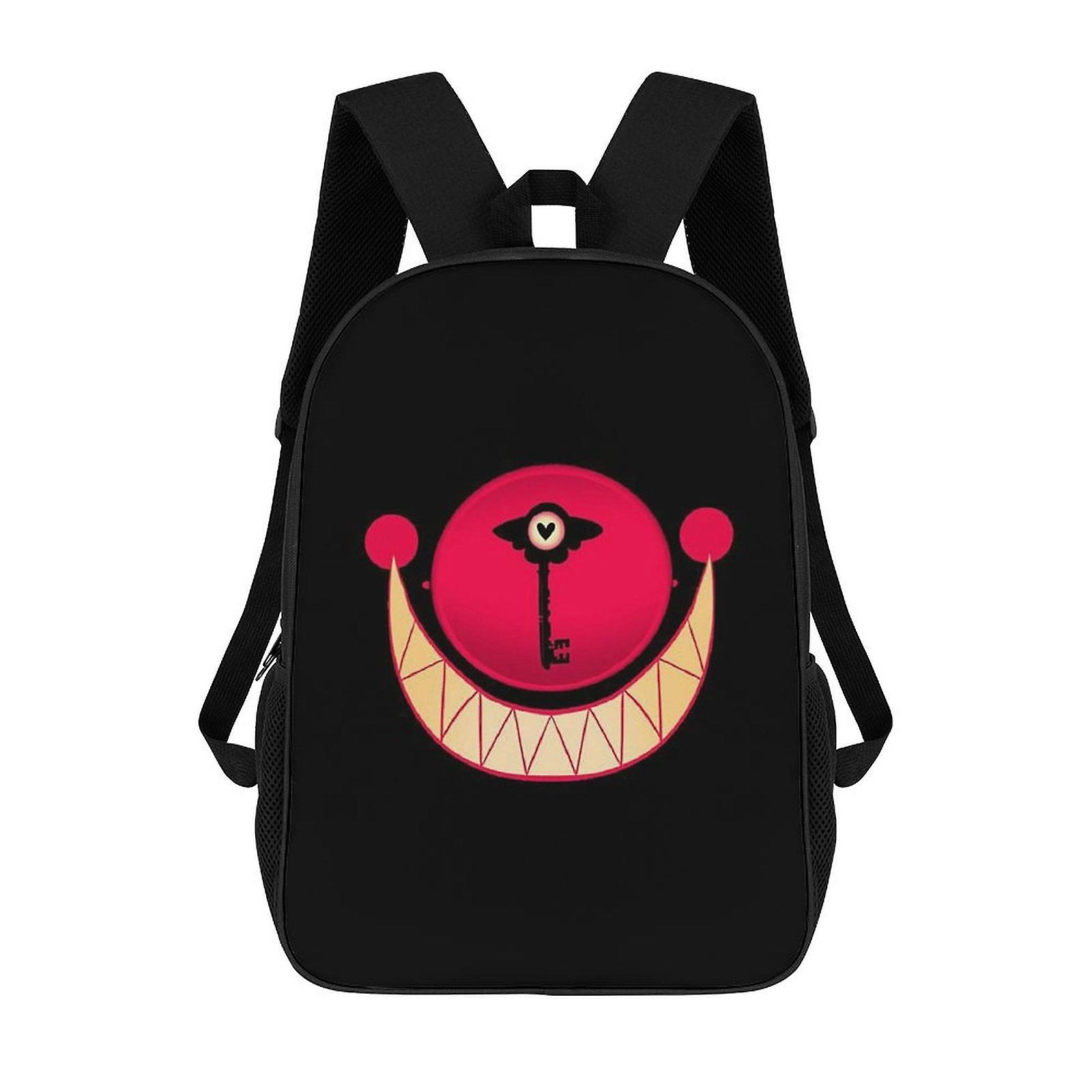 女の子の男の子のためのHazbinホテルバックパックHazbinホテルグッズ17インチバックパック学用品