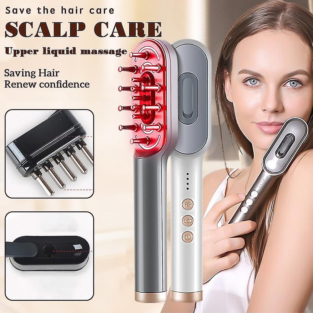 Practical RF Generator Hair Comb Multi-function Rechargeable Hair Care Tool (White)