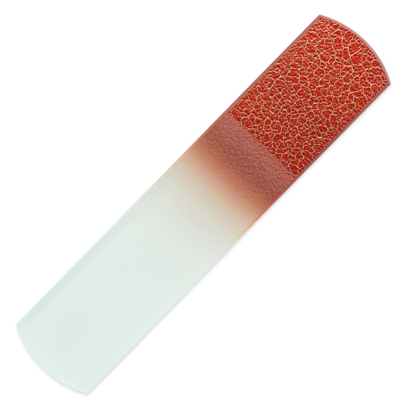 "Gold Cracks" Foot Scraper & Callus Remover - all in one Glass Foot File - Red - Gold