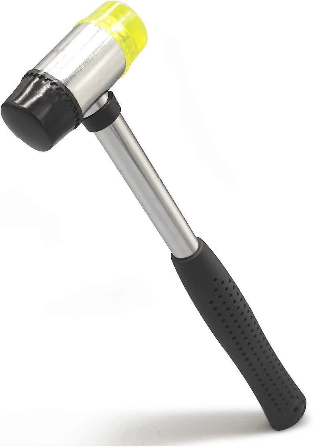 Rubber Mallet, 160g, Rubber Hammer with Non-Slip Grip, Dual Interchangeable Resin/Rubber Heads