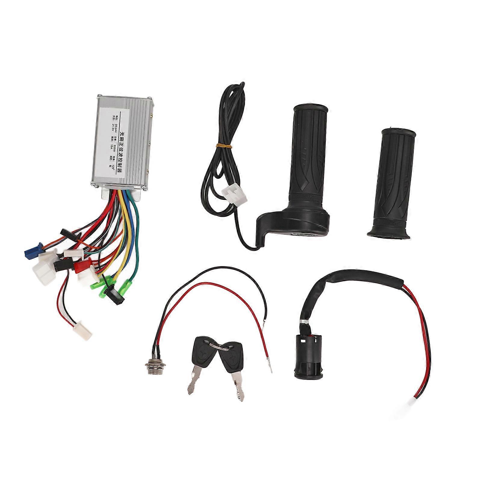 24v 350w Electric Bicycle Controller Set Brushless Controller Throttle Grip Charging Interface Electric Door Lock Set