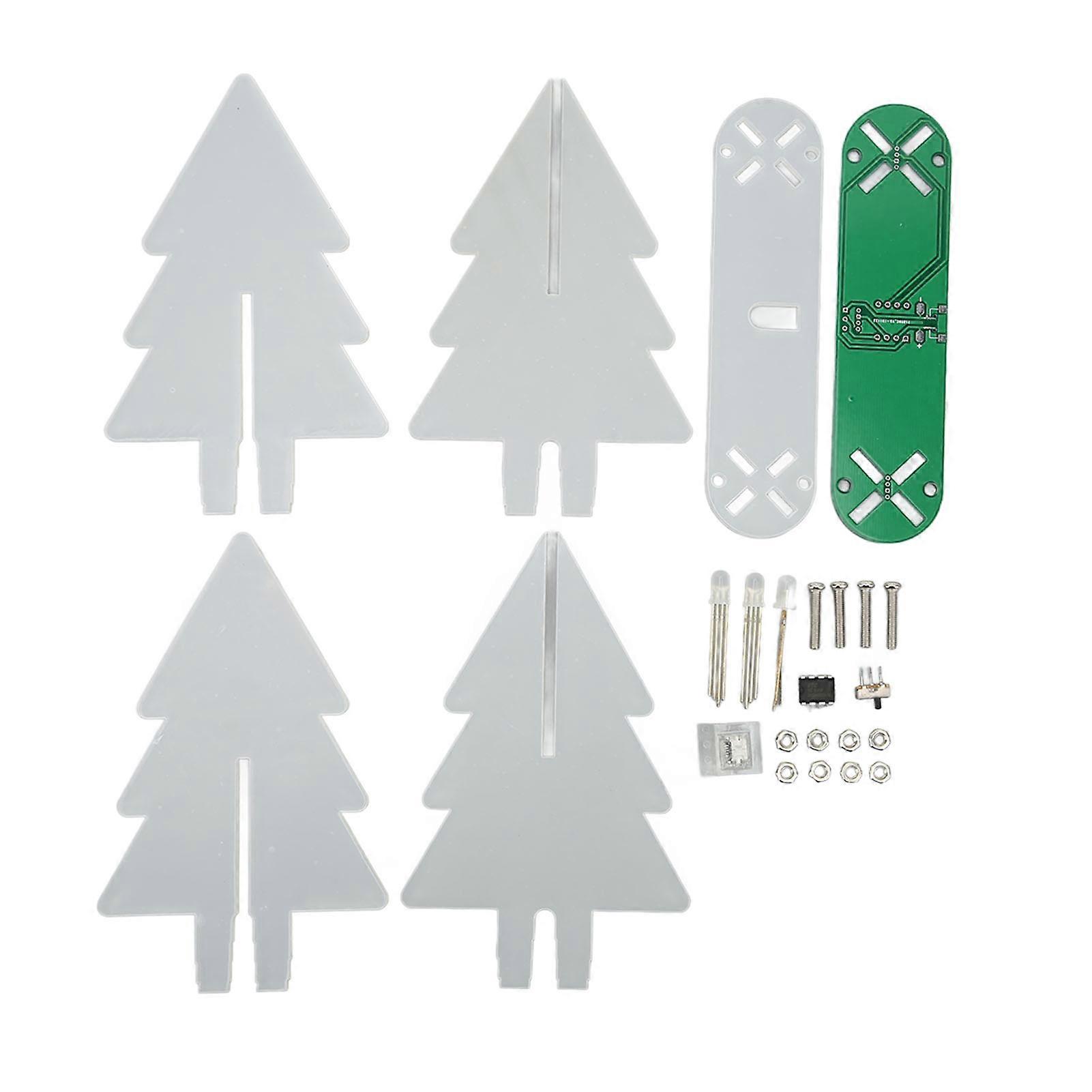 Electronic Christmas Tree Kit Led Gradient Light 3d Diy Electronic Assemble Kit For Soldering Practice Green