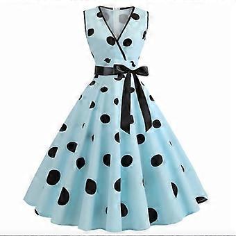 Women Retro Rockabilly Dress Fashion Summer V-neck Sleeveless Polka Dot Dress  Vintage Swing Dress | Fruugo CH