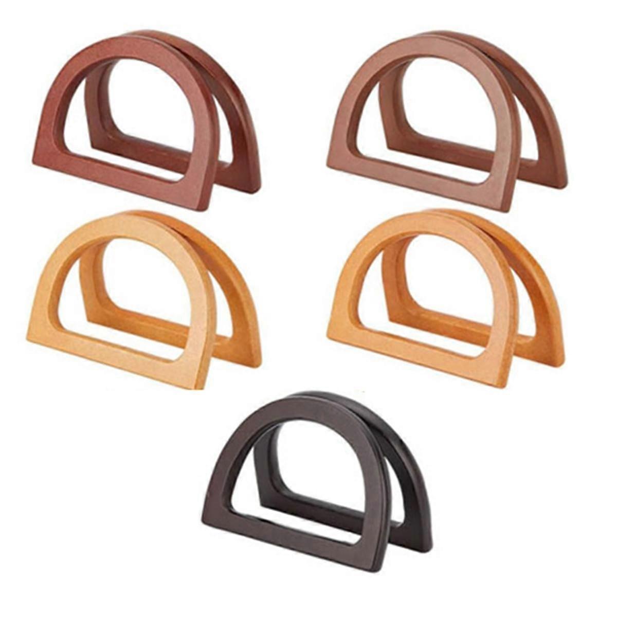 10PCS Wooden Bag Handles for Bag Making, 5 Colors Handbag Replacement Handle Decorative Purse Making Supplies