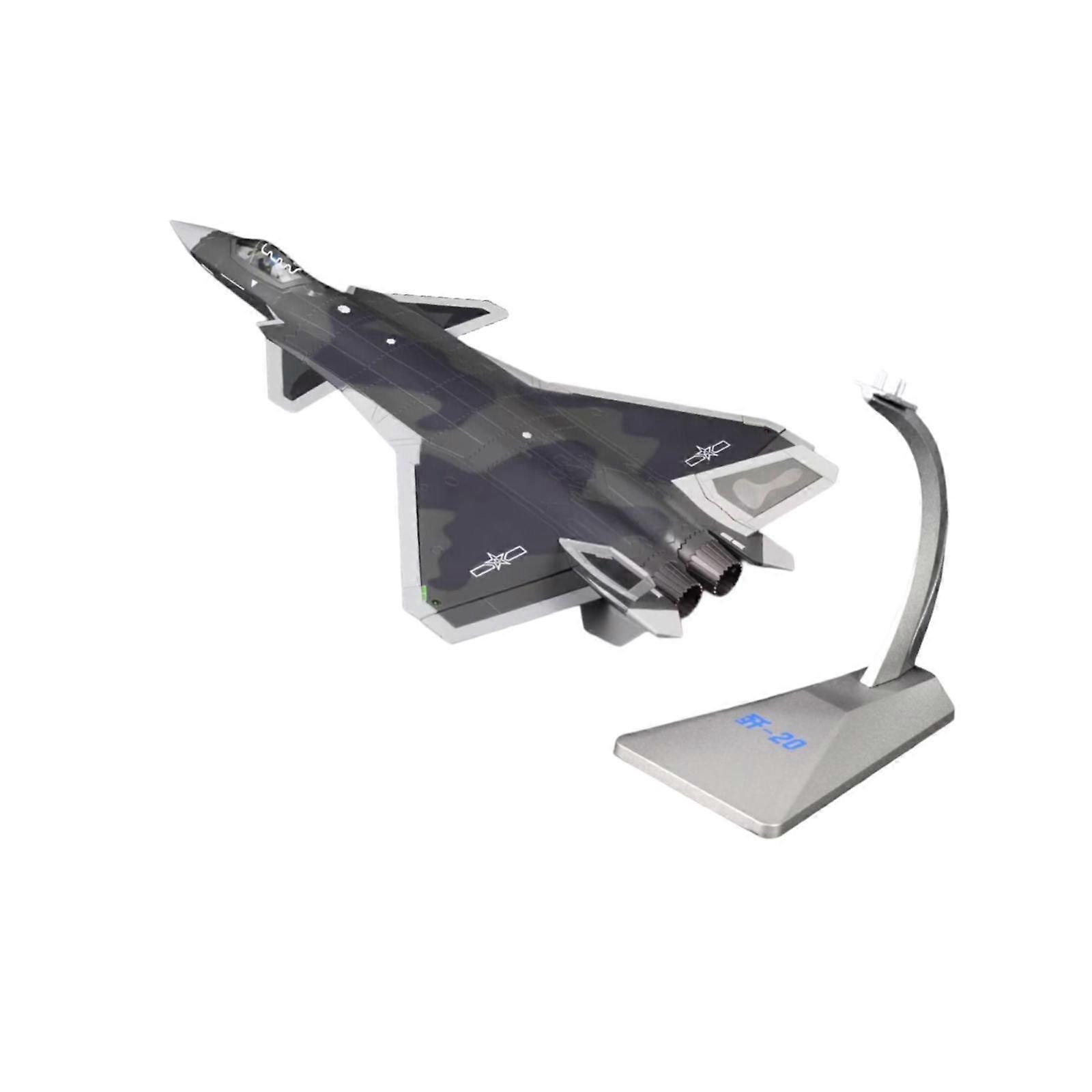J20 Airplane Model Simulation Metal Fighter Jet Model for Table Office Shelf 1 72