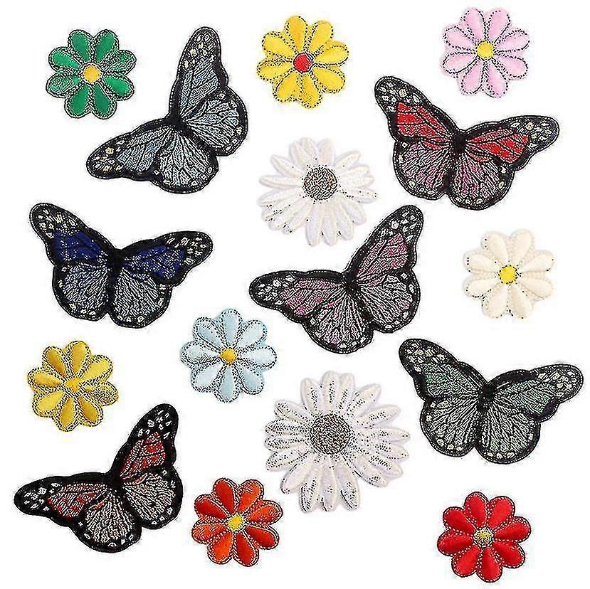 36pcs Fleurs Appliques Patchs Repassage Brodé Patche Mixed Color High Quality Cy