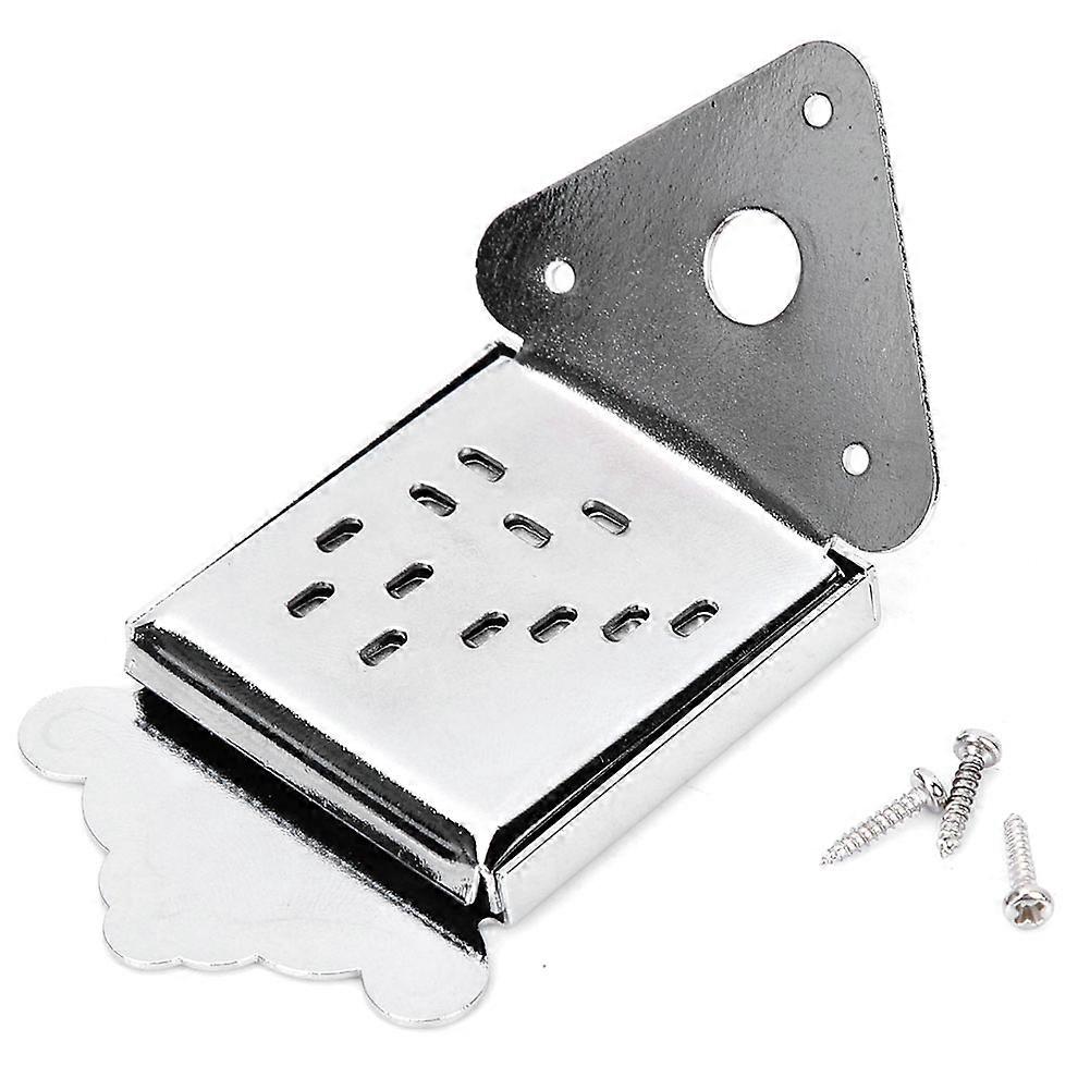 Mandolin Chrome Replacement Tailpiece Part with Screws Mandolin Instrument Accessory(Silver)