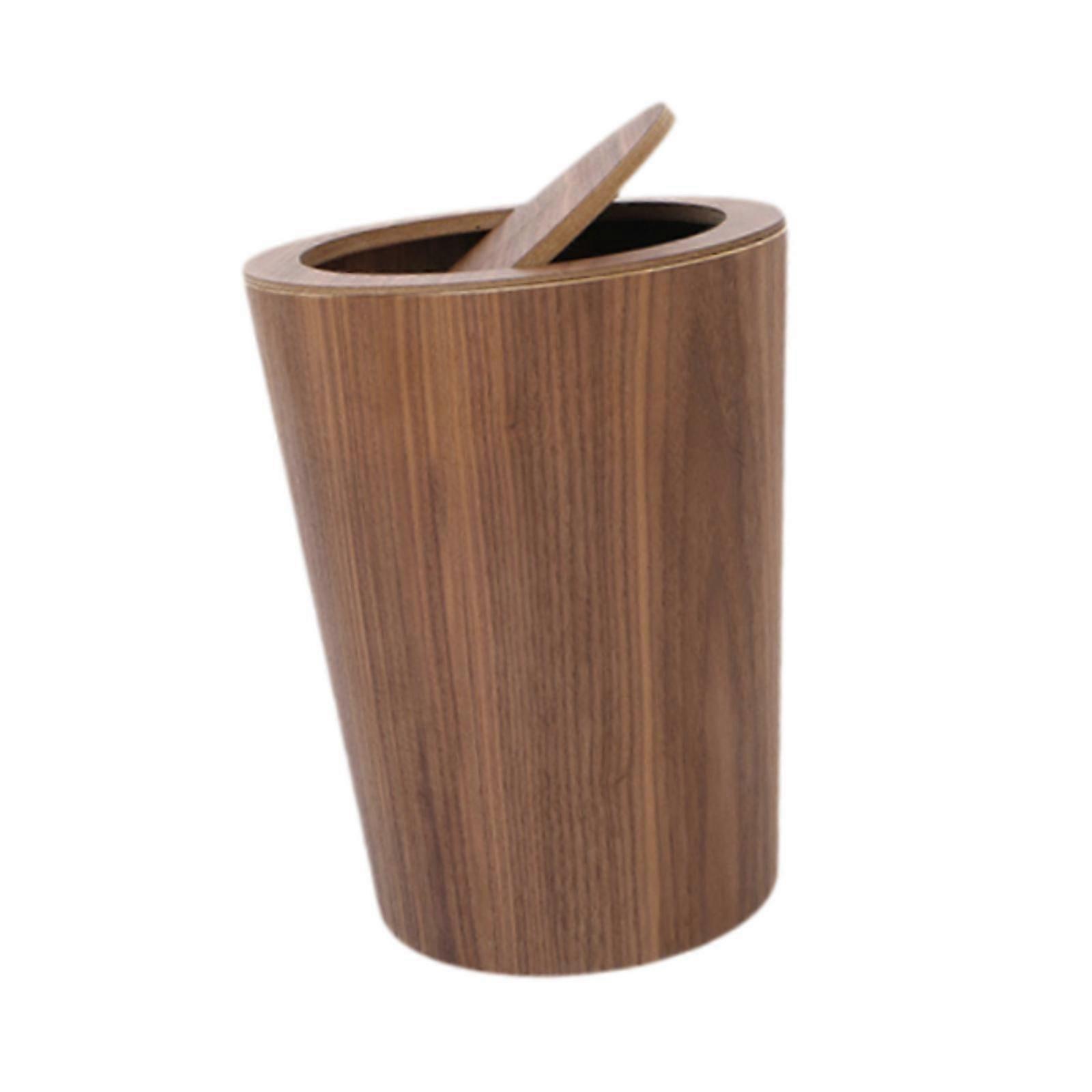 Trash Can with Lid 10L Garbage Recycling Bin for Entryway Powder Room Office Deep Brown