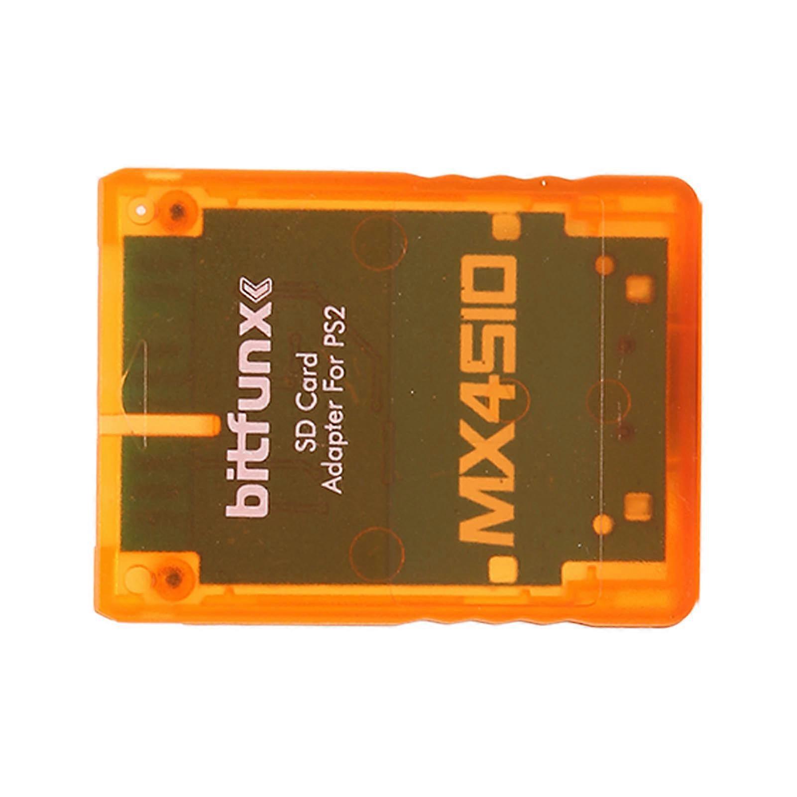 MX4SIO SIO2SD Memory Card Adapter Hand Made Stable Replacement Memory Card Reader for PS2 Transparent Orange