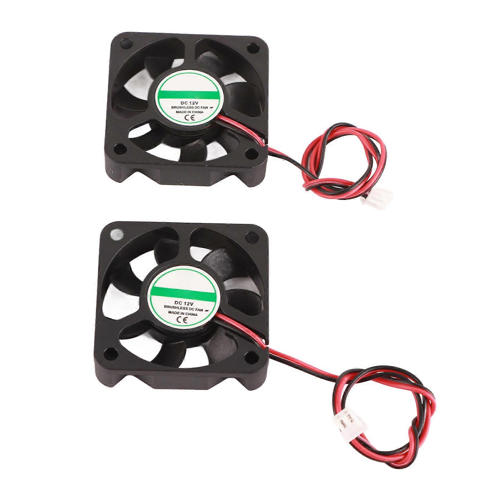 2Pcs 3D Printer Accessory Part DIY 5010 Cooling Fan 2Pin 12V 40006500 RPM 30dB 814CFM