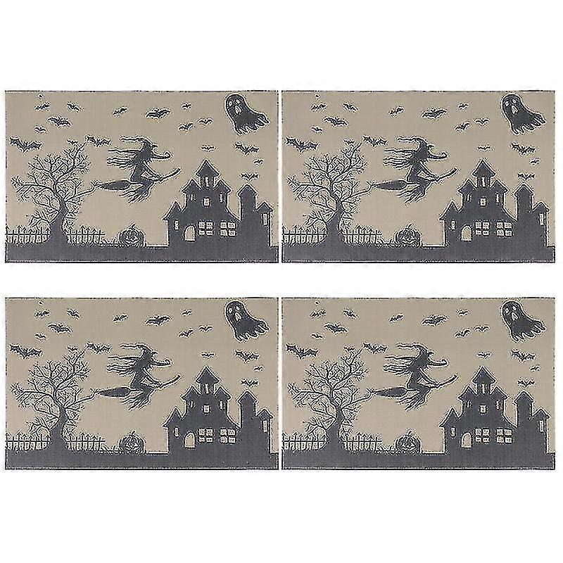 4pcs Halloween Table Mat For Halloween Decor