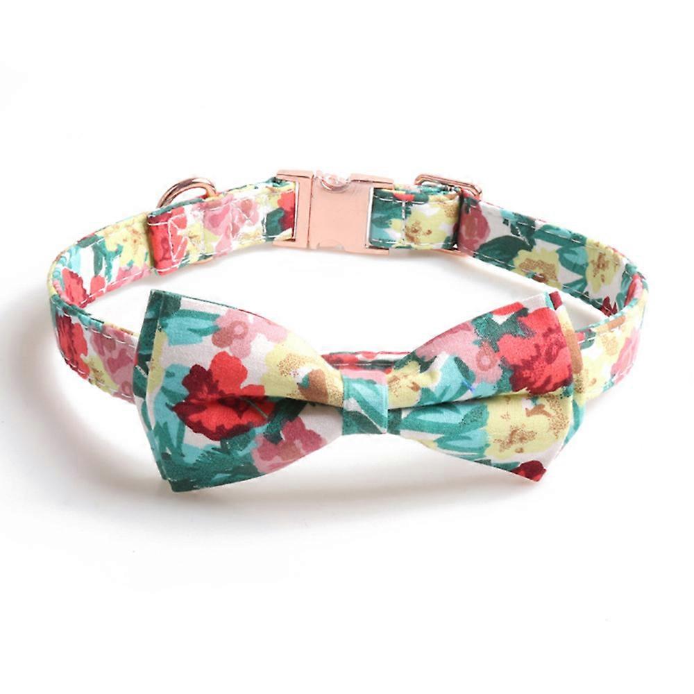 QQDD Unqiue Style Paws Dog Collar, Soft and Cute Dog Bow Tie, Durable Pet Collar with Bow Adjustable