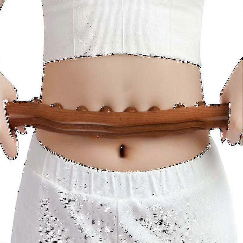 New 8 Beads Gua Sha Massage Stick Carbonized Wood Back Body Meridian Scrapping Therapy Wand Muscle Relaxing Acupuncture Massager