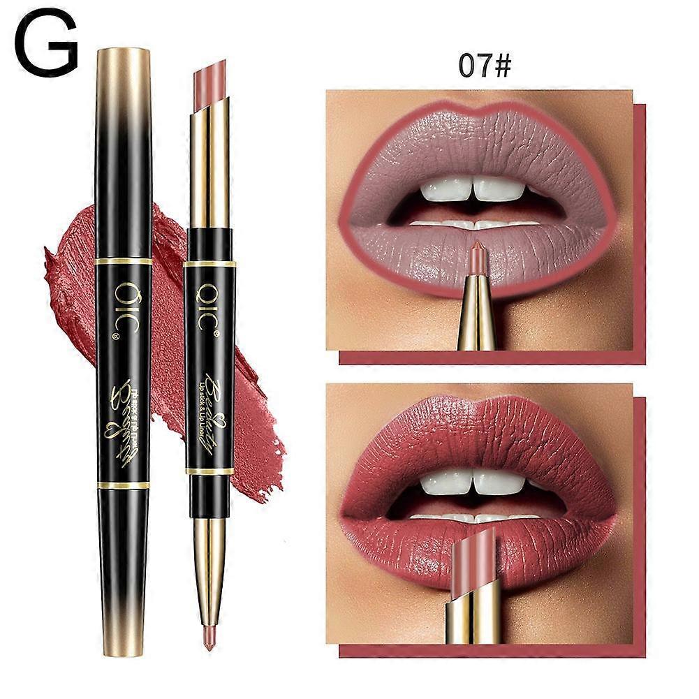 Automatic Double-Ended Lipstick Lip Liner Matte Non-Fading Makeup Set Waterproof