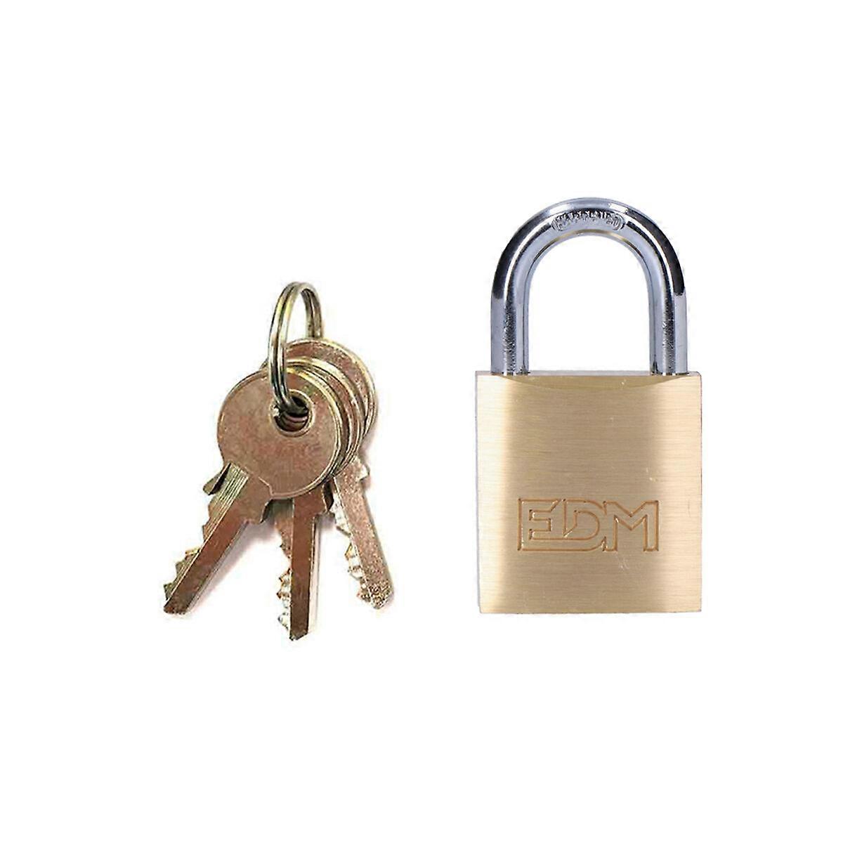 Key padlock EDM 85208 Brass 30 x 17 mm