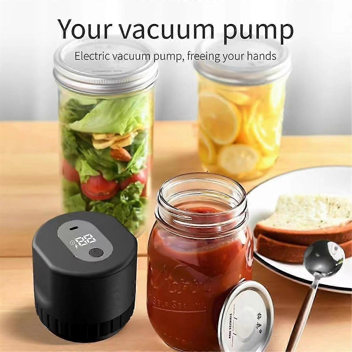 Electric Mason Jar Vacuum Sealer Kit Mason Can Automatic Sealing Machine with 10 Jar Lids for Wide Mouth & Regular Mouth