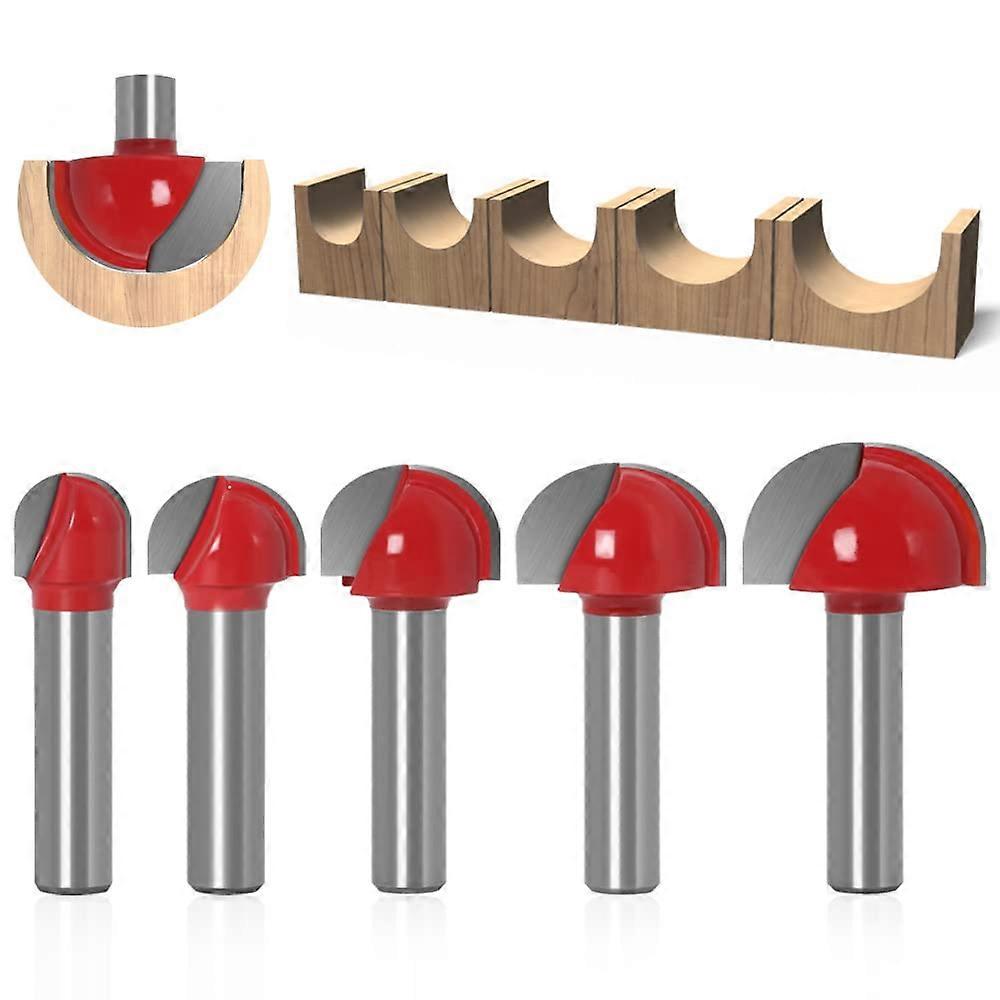 Set 5 freze, Otel, Pentru lemn, Argintiu/Rosu