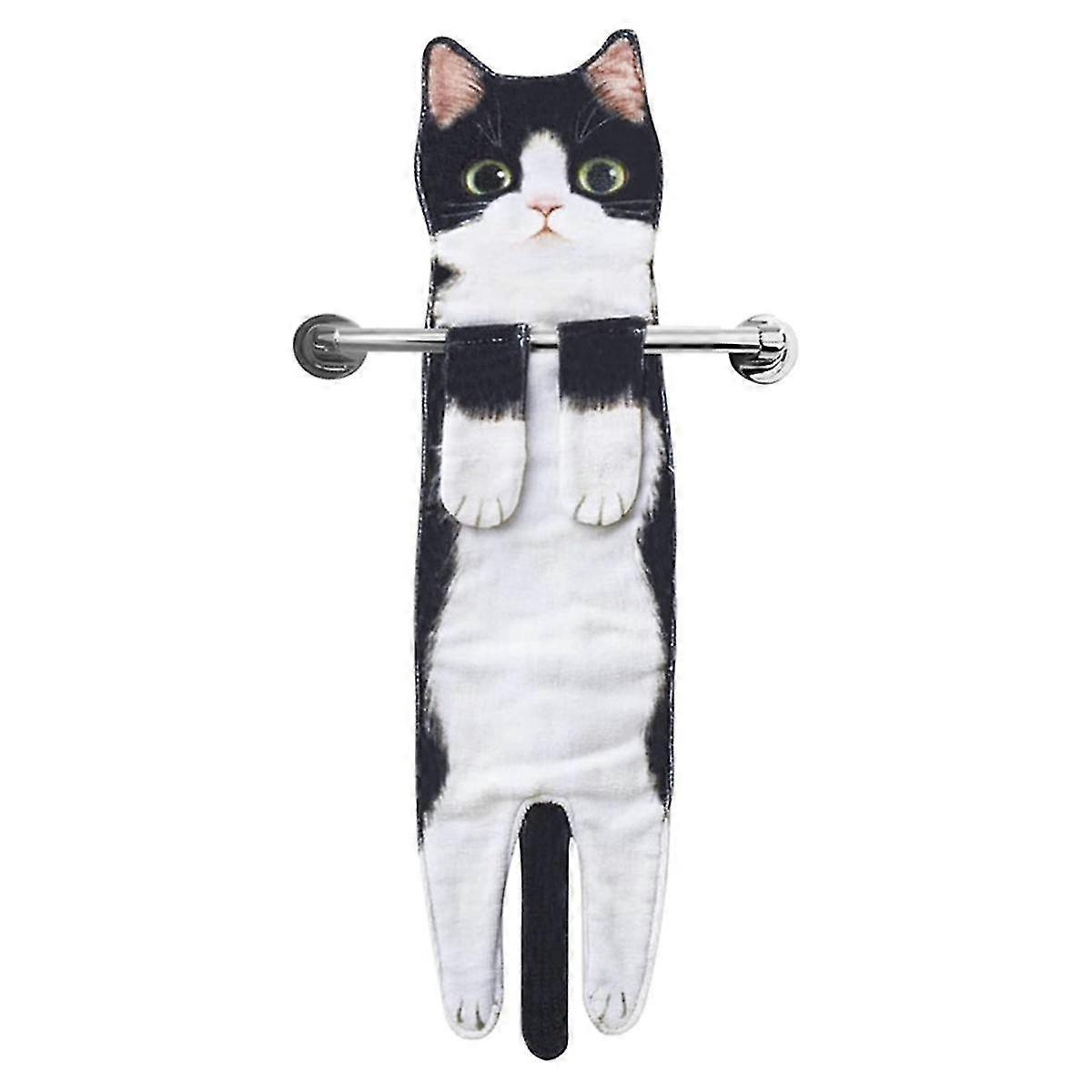 مضحك - منشفة يد للمطبخ والحمام ، معلقة زخرفية - مناشف للحبيب ، هدايا الحبيب ، أسود