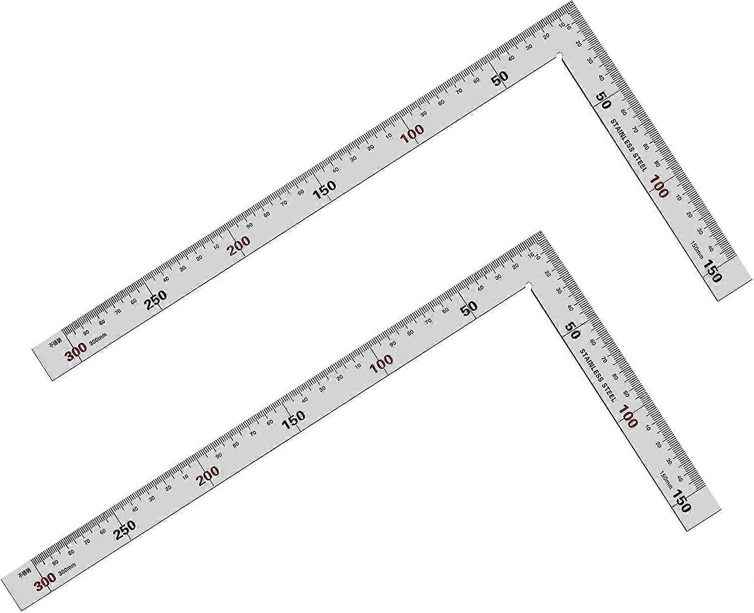 L Shaped Ruler, 150mmx300mm Right Angle Ruler Stainless Steel L Shape Square Ruler Double-sided Measuring Metric Ruler For Carpenter Craftsman Enginee