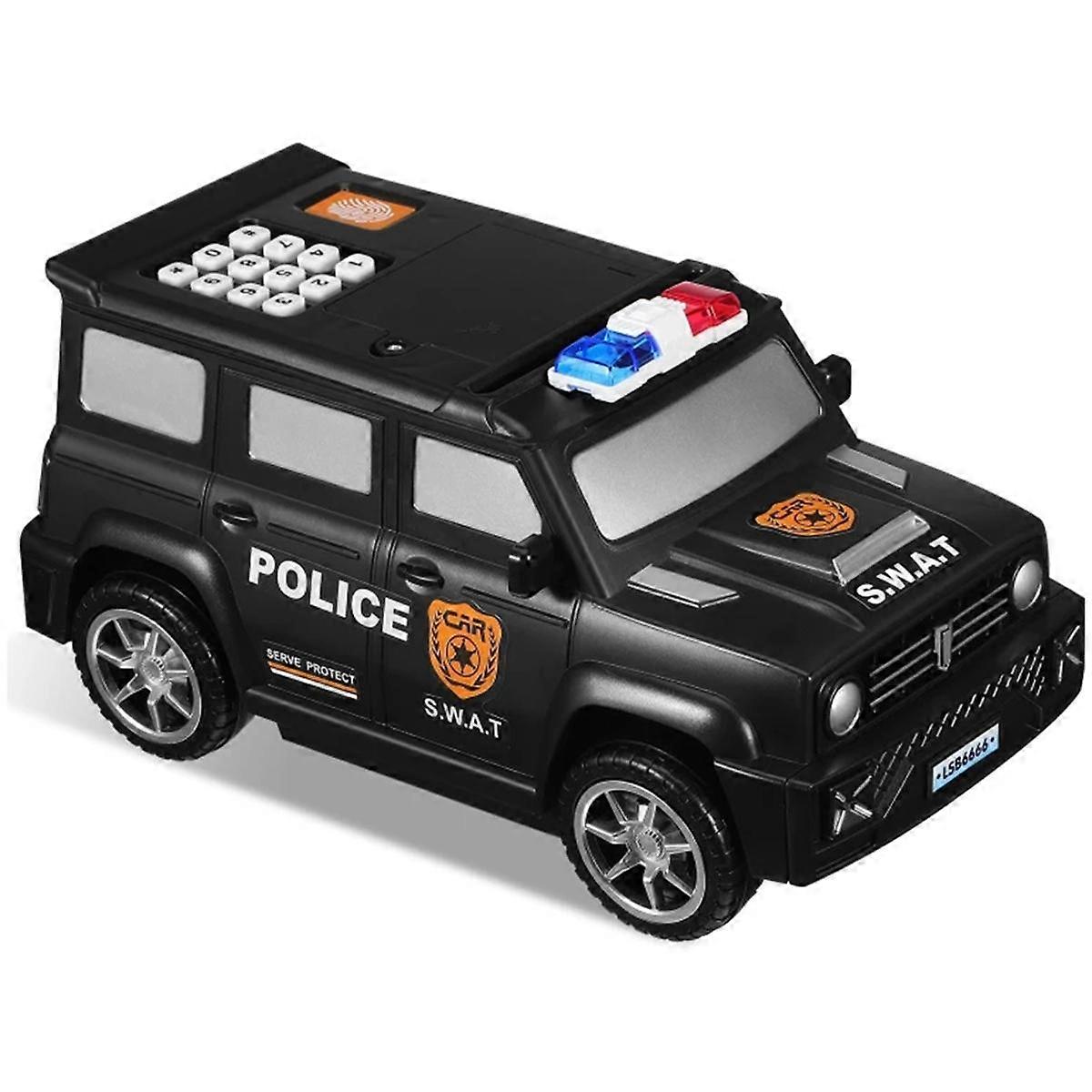 Digital Fingerprint Salvadanaio Polizia Auto Bambini Password Salvadanaio Salvadanaio con Password per Bambini Puzzle Locker