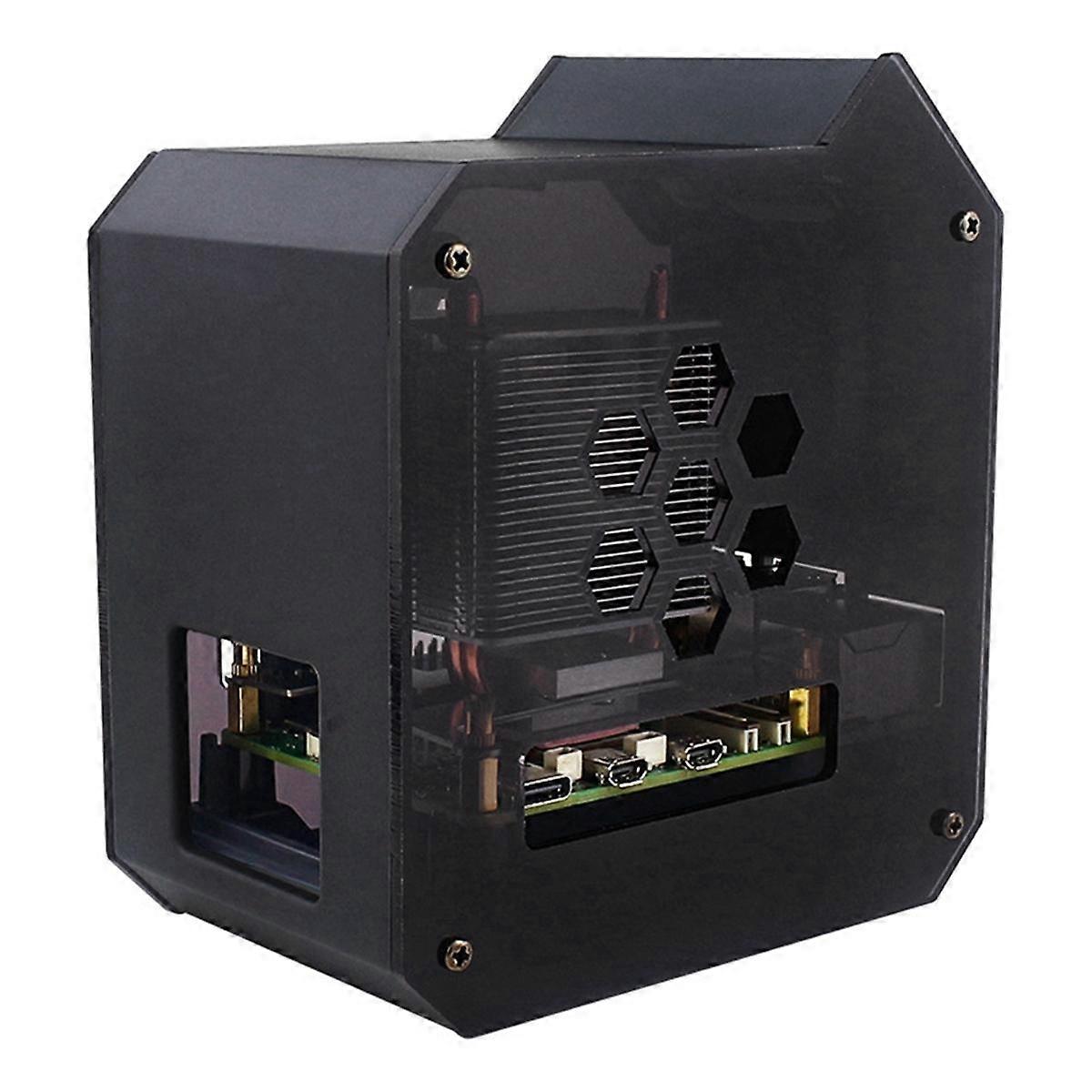Pour 5 ABS Mini Tower Fan Kit JST 4 Pin Port Fan Kit avec kit d’affichage OLED de 0,96 pouce