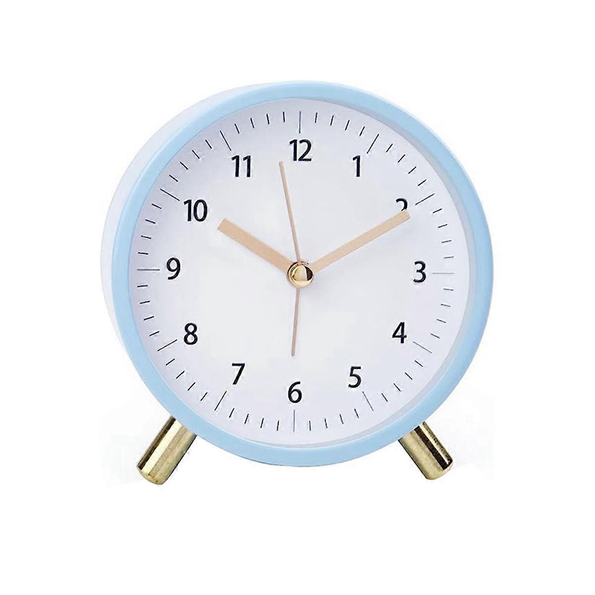 Alarm Clock 4.5Inch Bedside Analog Alarm Clock for Bedroom Battery Operated Round Clock with Backli