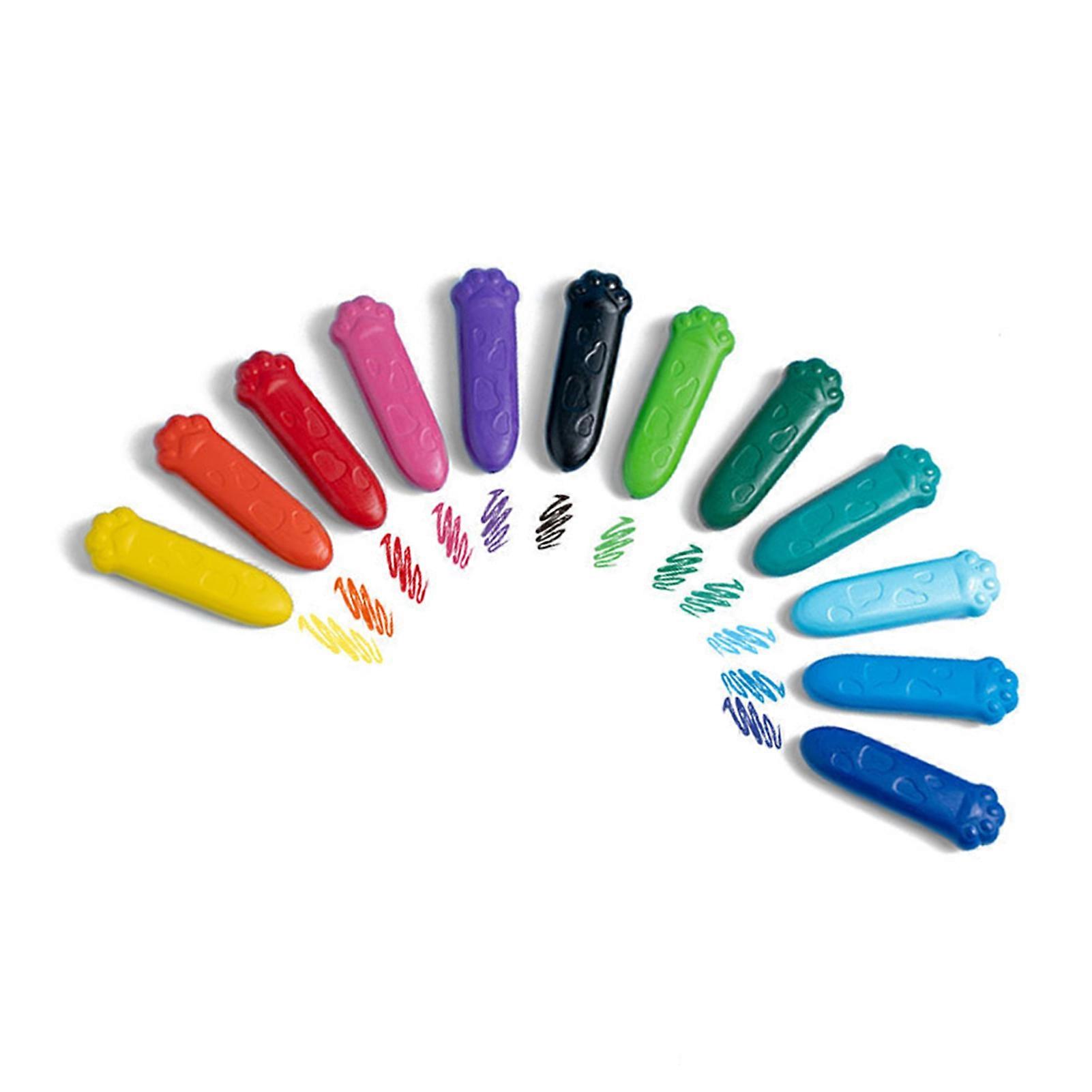 12 Color Cat Claw Shaped Crayons Set Portable Colored Pencils Tools for Home School