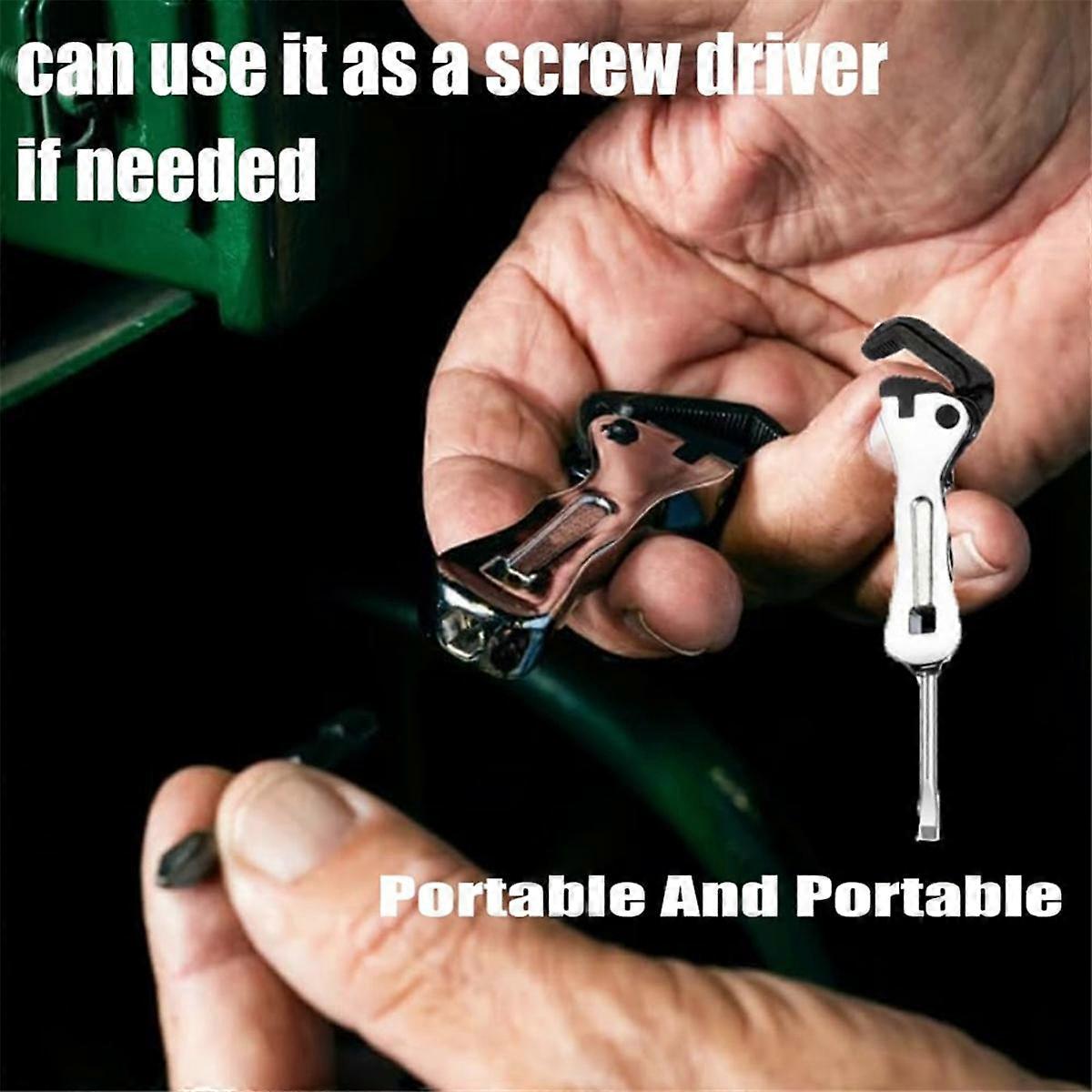 Chiave Regolabile Micro Stubby 2-in-1 - Portagomitolo E Chiave A Tubo, Acciaio USA, 2 Anni Garanzia