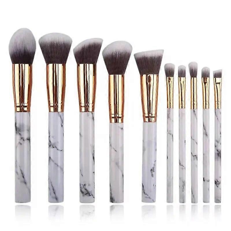 10-piece Large Li Stone Pattern Makeup Brush Set 5 Large 5 Small Eyeshadow Lipstick Makeup Tools Portable Beginner Brushes