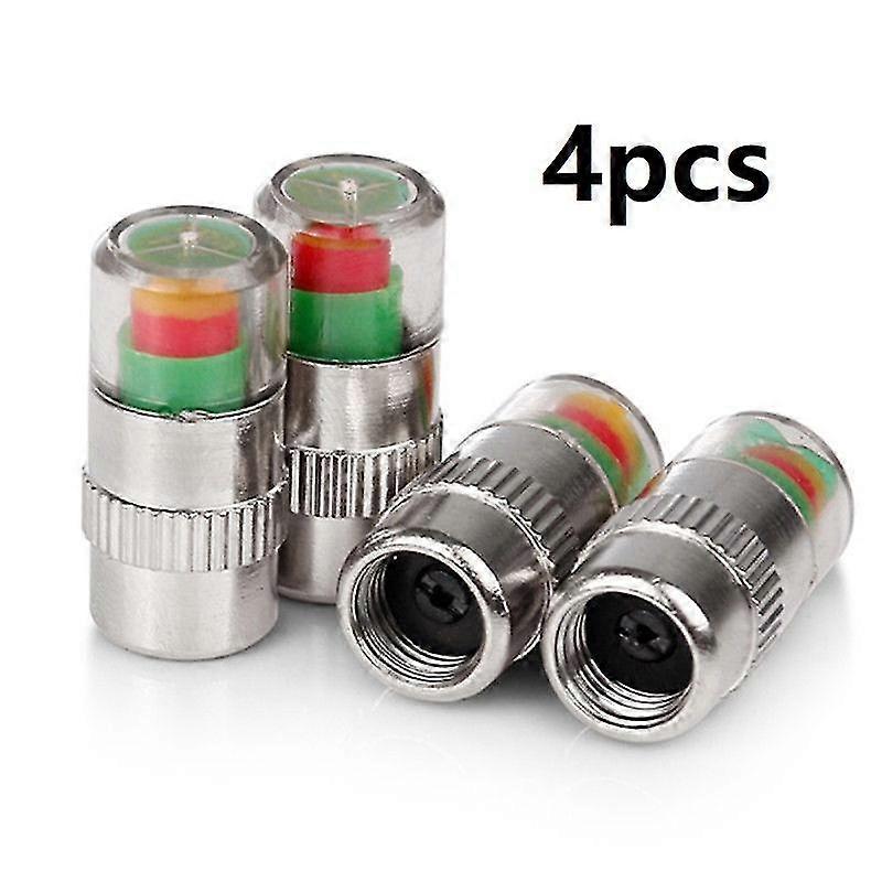 2/4pcs Car Tire Pressure Indicator Tire Pressure Gauge Indicator Alert Monitoring Valve Cap Sensor External Valve Detection