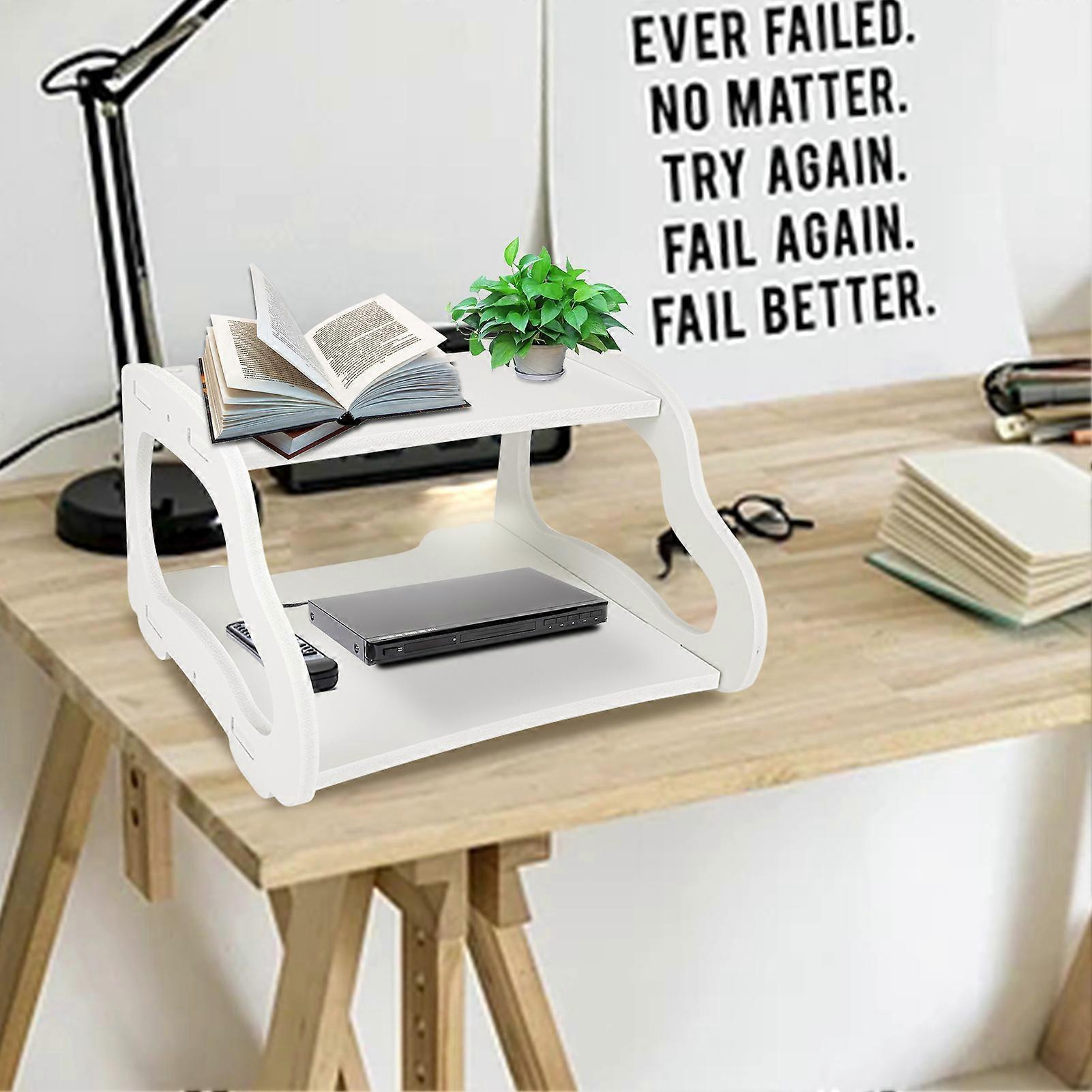 White Router Shelf TV Set Top Box Storage Rack Wood Plastic Board Car Styling Home Wall Mounted