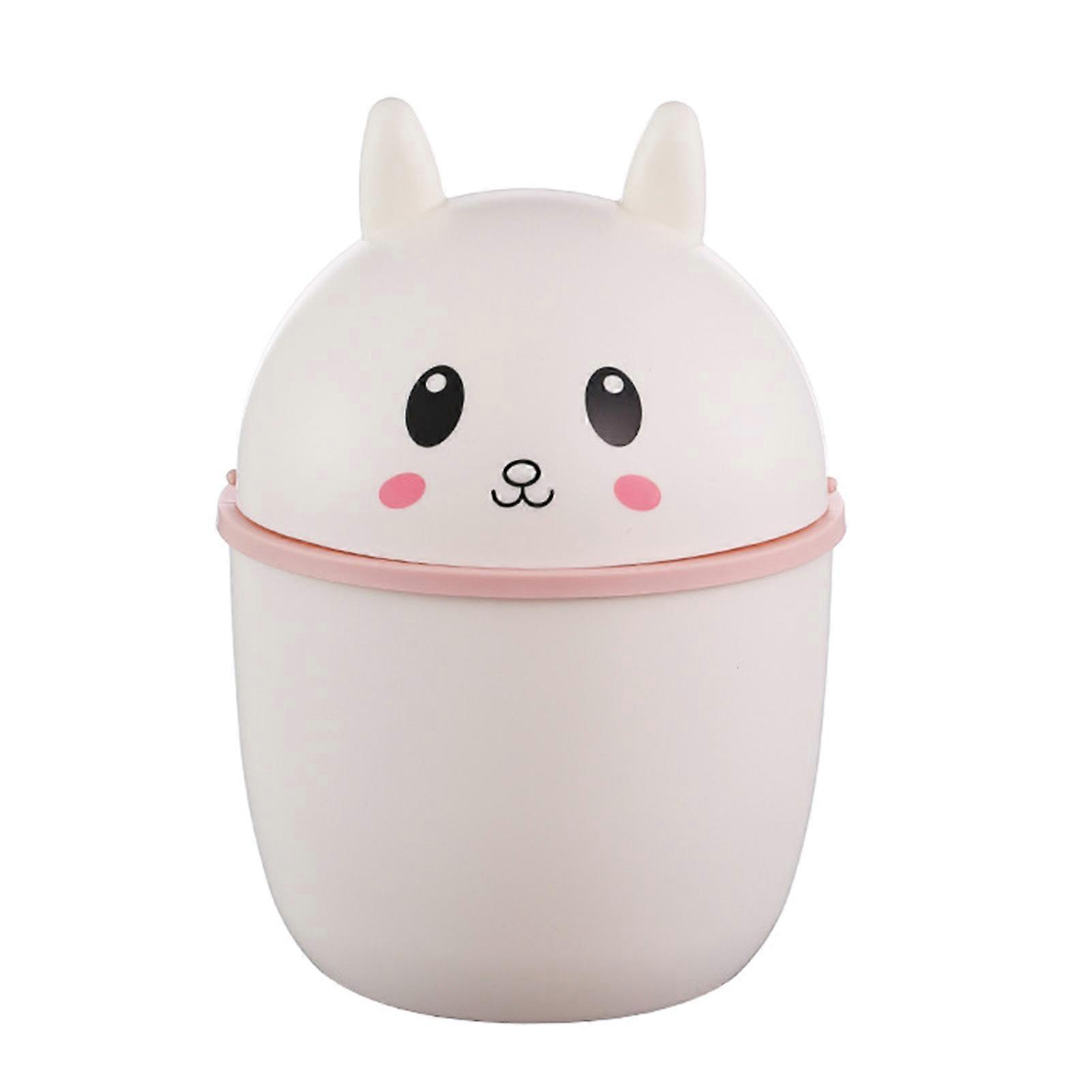 Cute Plastic Small Garbage Can Stable Durable Trash Cans for Flat Dormitory Hotel Office