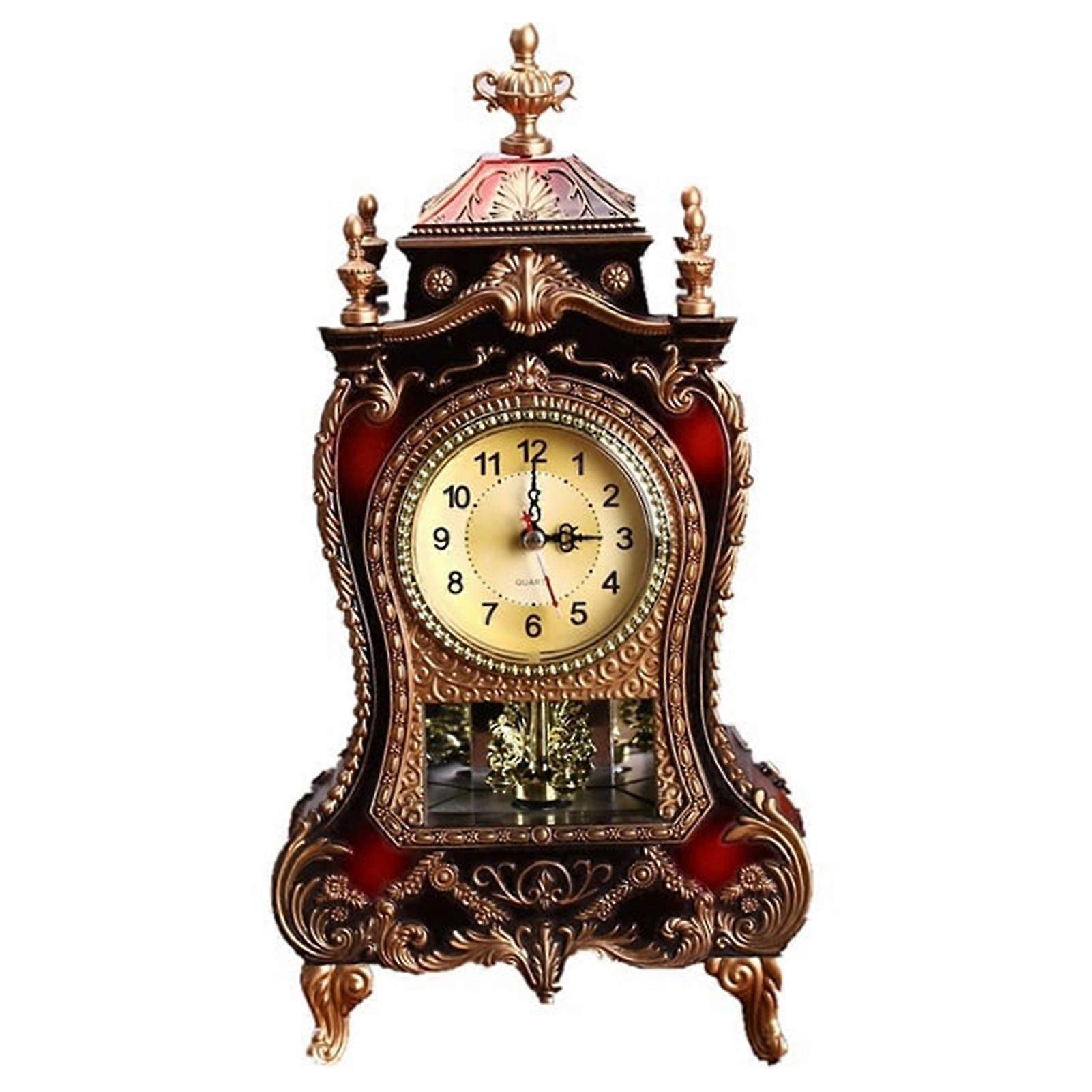Vintage European-Style Table Desk Clock Antique Home Decoration Clock Suitable for Top Desk Buffet Decor