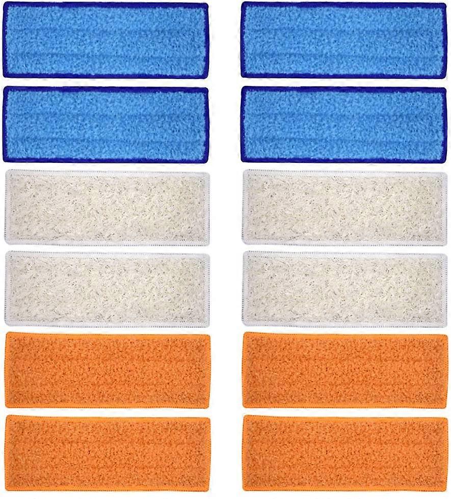12 Washable Mopping Pads Cloths Replacement Kit for iRobot Braava Jet 200 Series 240, 24 Robot Mops with 4 Wet 4 Dry 4 Damp.