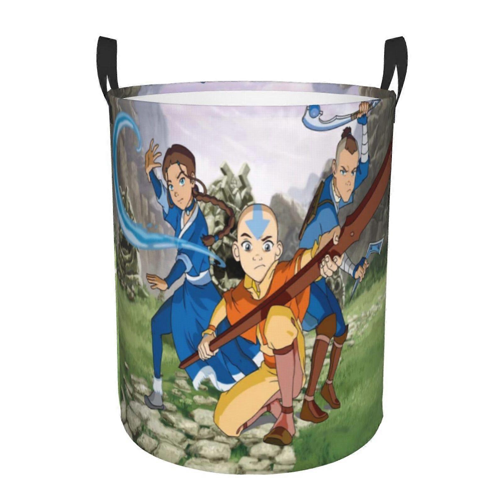 Avatar The Last Airbender 3d Graphic Flame Laundry Basket Fire Flame Clothes Hamper Storage With Handle-SYS28406