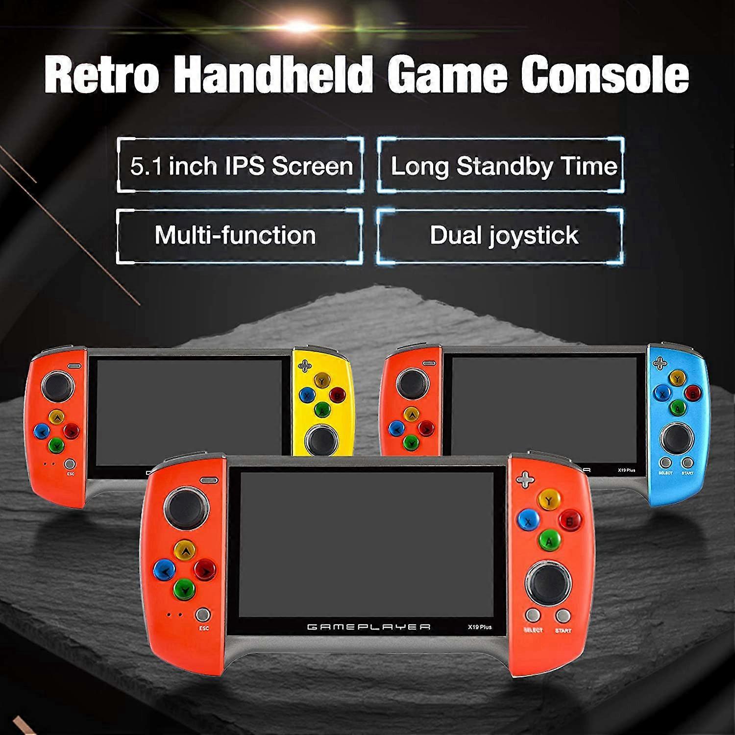 Retro Handheld Game Console 5.1 Inch Dual Rocker Portable Arcade E-Book ...