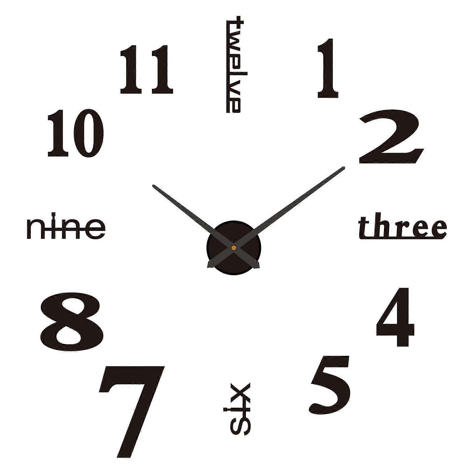 Frameless Diy Wall Clock Large Modern Design Decor Diy Wall Clock For Home Decorations