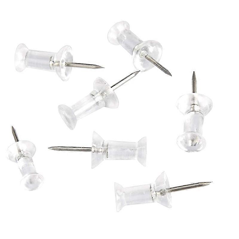 Push Pins Tacks, Clear Plastic Head, Steel Point, 100-Pack,23*8mm