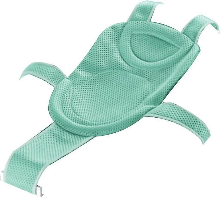 Baby Bath Net Insert Bathtubs - Newborn Shower Seat Comfortable Adjustable Mesh Toddler Accessories Non-Slip Pocket Tray Light Green Newborn Sit Mat 1