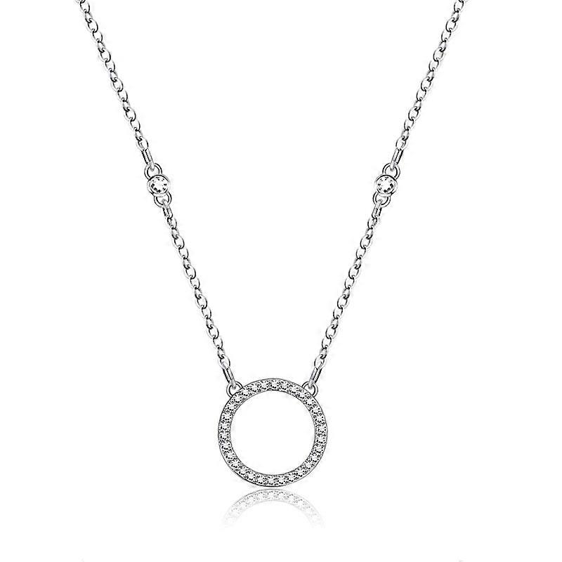 Imitation Sterling Silver Full Diamond Circle