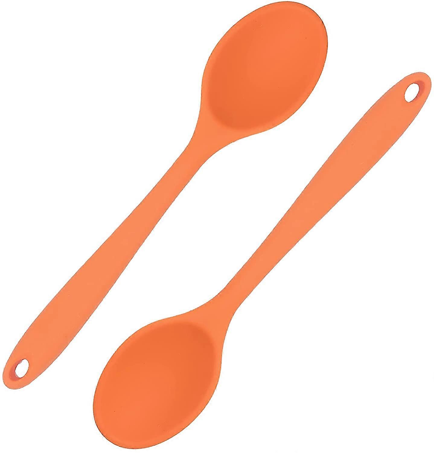 Silicone Nonstick Mixing Spoons Set 2 - Piece,High Heat Resistant to 480F