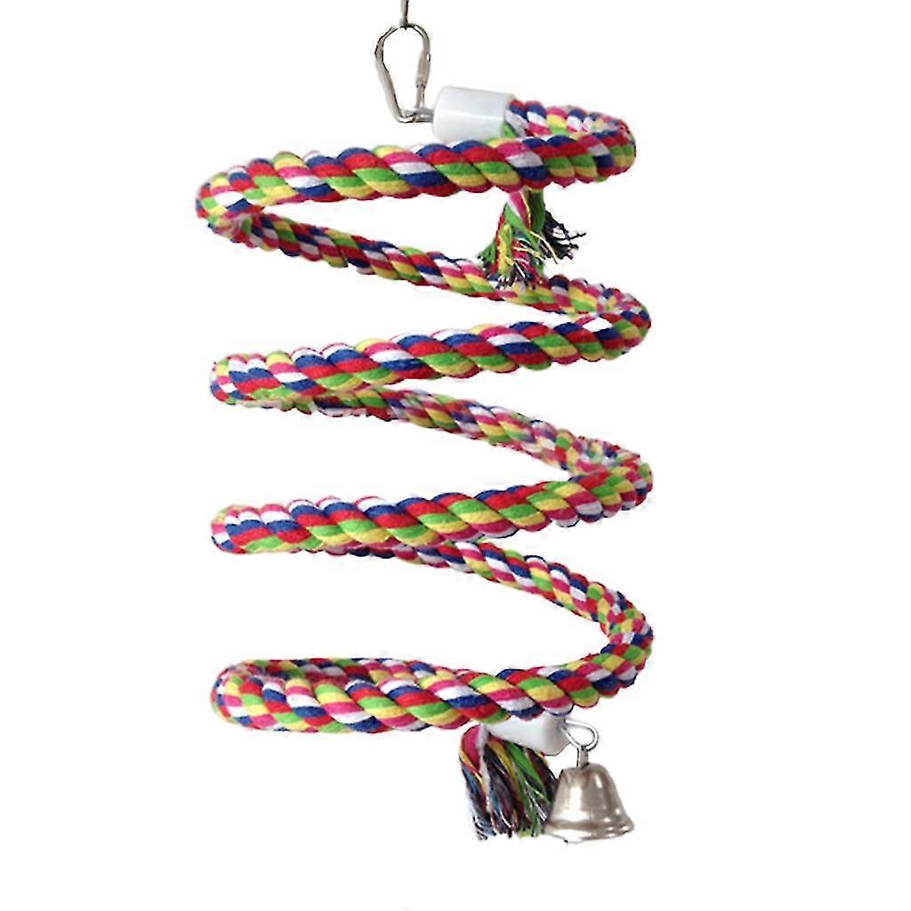 Bird Swing Cotton Rope Spiral-perch Parrot Climbing Toy Boredom Breaker